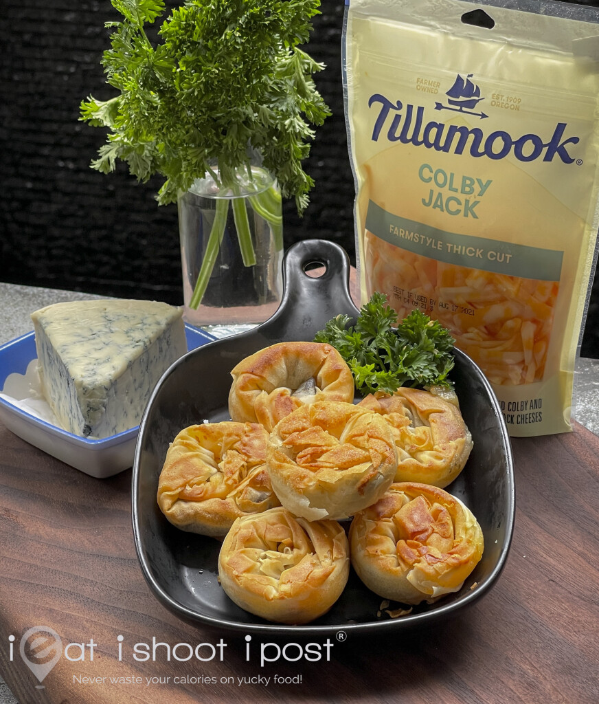 From left: Point Reyes Blue cheese, Cheesy Coin Prata & Tillamook Colby Jack