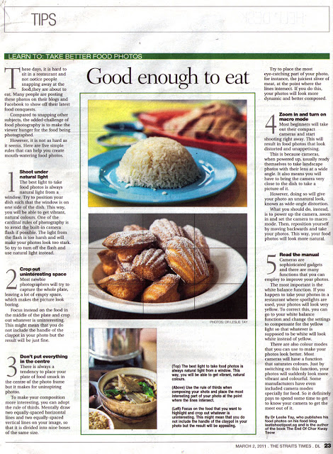 Food Photography Tips: My Article on Straits Times Digital Life ...