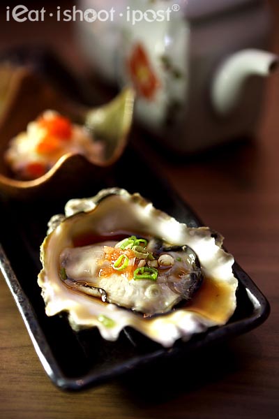 Starter: Canadian Oyster, Hokkigai salad and Kazunoko