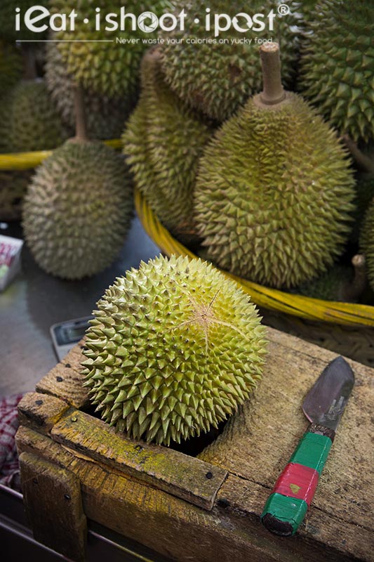 Traditional Durian support used for holding the Durian