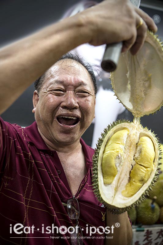 Durian Seng with his signature Lao Tai Po Durian