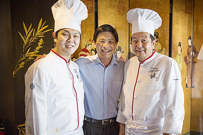 Iron Chef Chen Kenichi (right) with his son Chen Kentaro Iron Chef Chen Kenichi (right) with his son Chen Kentaro