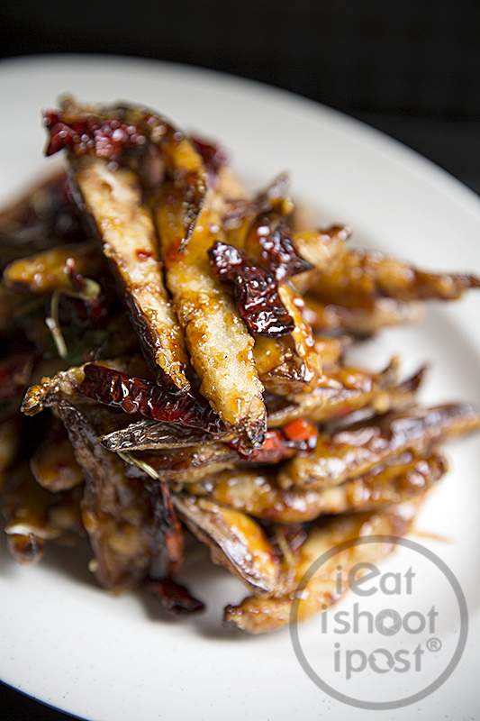 Crispy Eggplant with died chilli $10
