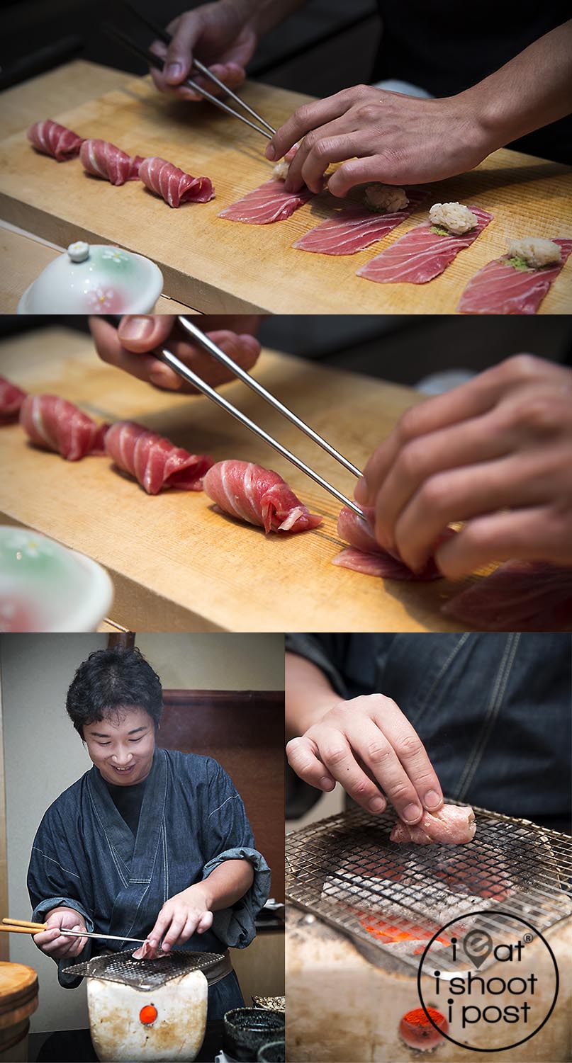 Chef Hiro making the Otoro roll