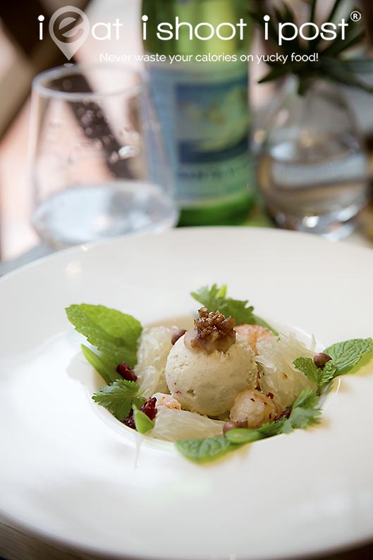 Pomelo Salad with frozen coconut dressing