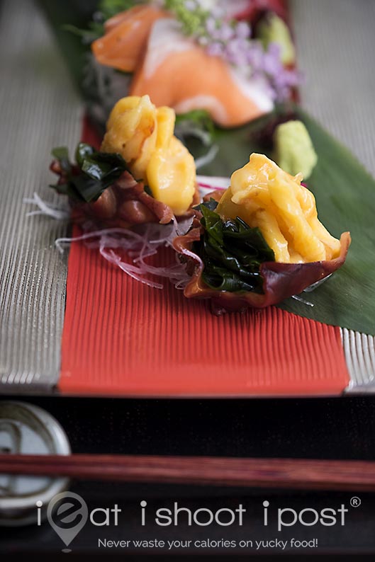 Sea Squirt Sashimi with Wakami