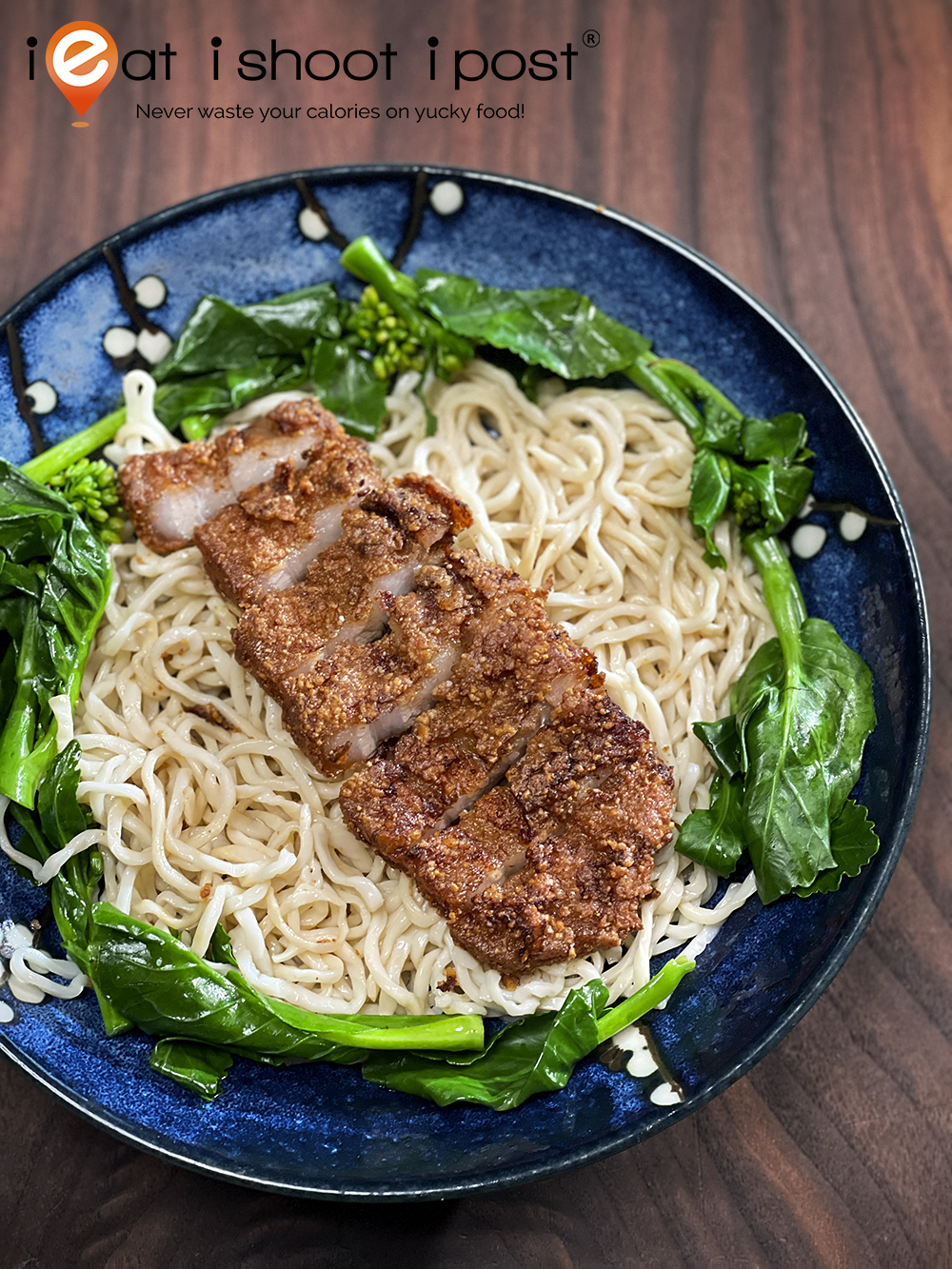 Hakka Zhar Yoke on Scallion Noodles, fried with Plain flour and Taiwanese Tapioca flour