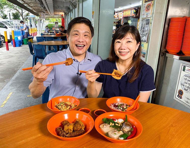 Enjoying Yong Tau Foo at Hup Chong