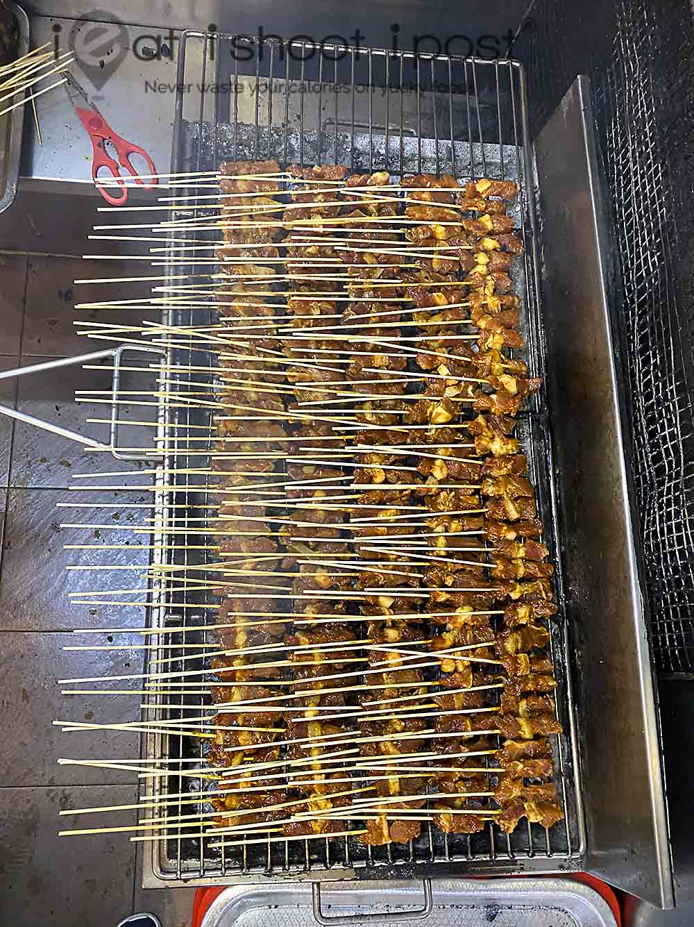 Satay grilling