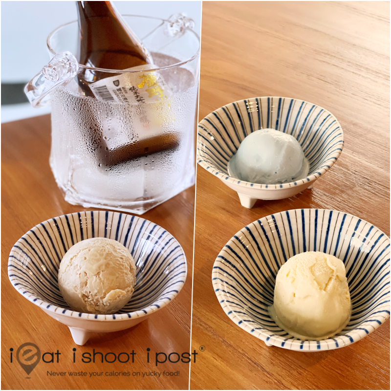 Japanese Ice Cream (Left: Sweet Potato, Right top: Okinawa Sea Salt, Right bottom: Okinawa Brown Sugar)