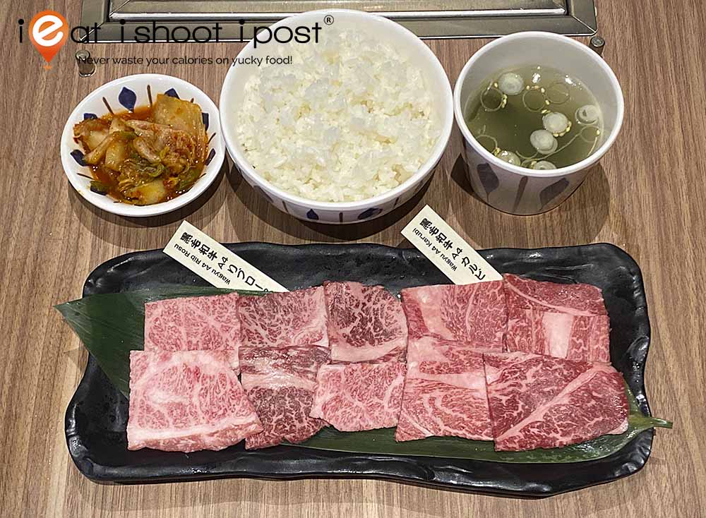 Wagyu A4 Karubi Duo (100g) with Rice Set - $29.80