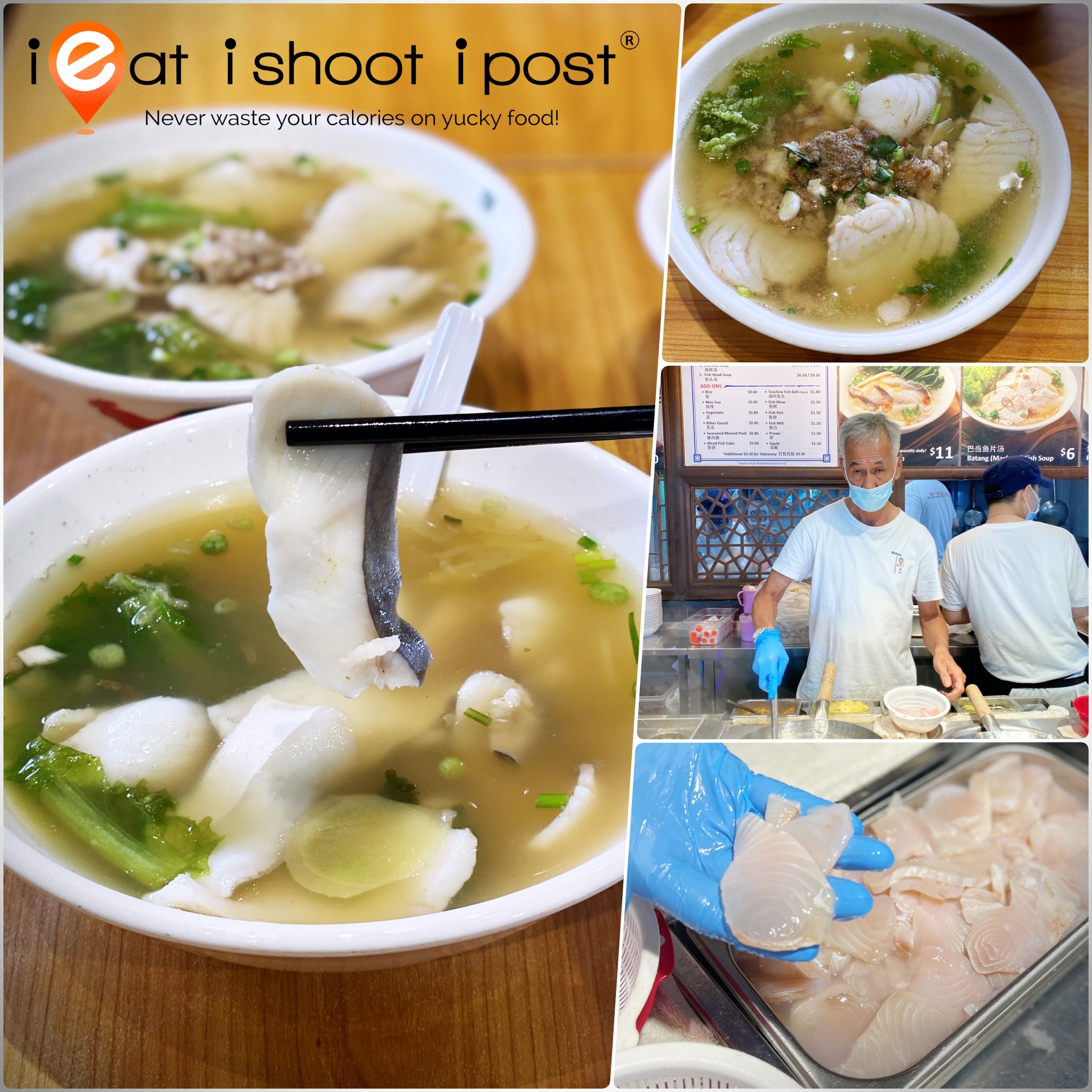 Pomfret Fish Soup, Batang Fish Soup with Minced Meat topping, Mr William Lim, co-founder, fresh slices for Pompret