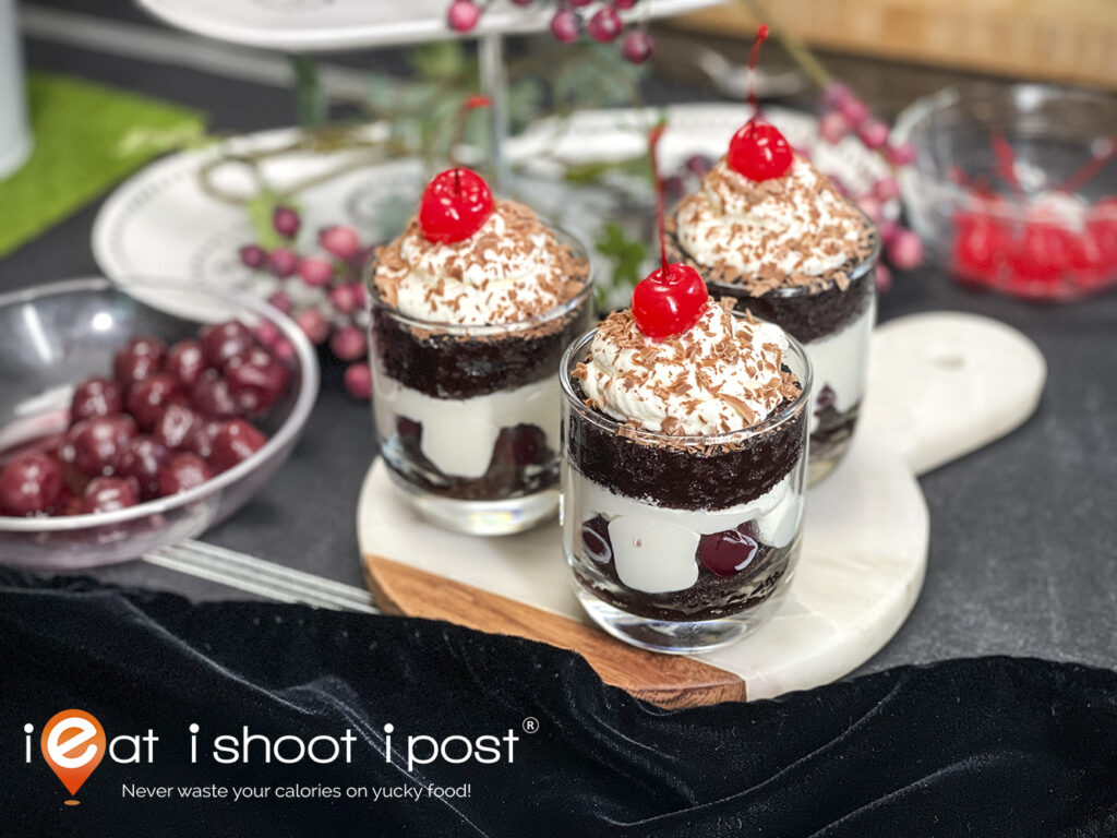 Black forest cake in a glass