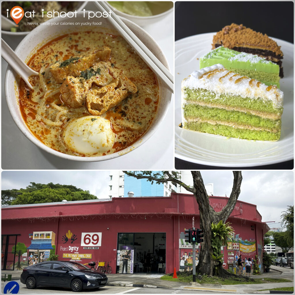 Laksa and cakes at Dignity Kitchen