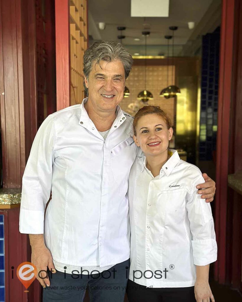Michelin Star Chef Carles Abellán with head chef Carolina Garcia Santamaria