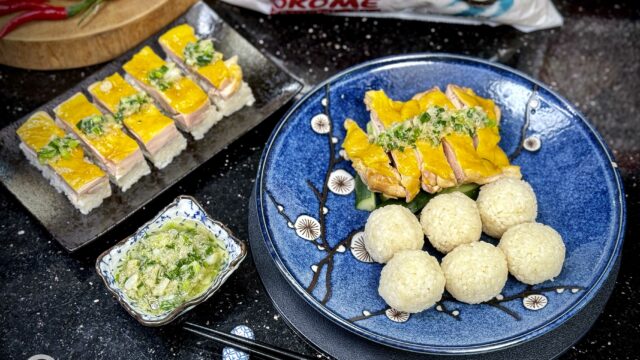 Chicken Rice Balls and Sushi