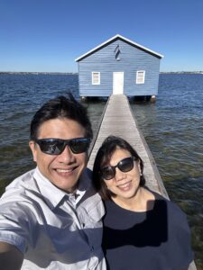 Les and Lisa at the Blue Boat House Perth